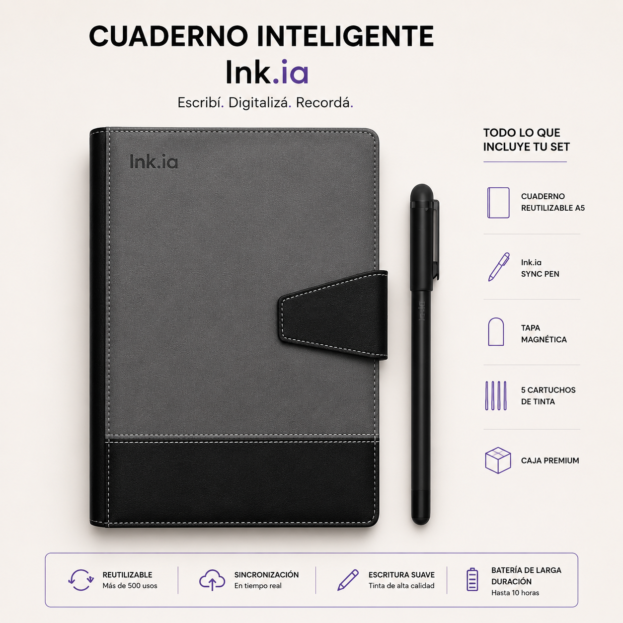 Cuaderno Inteligente Borrable