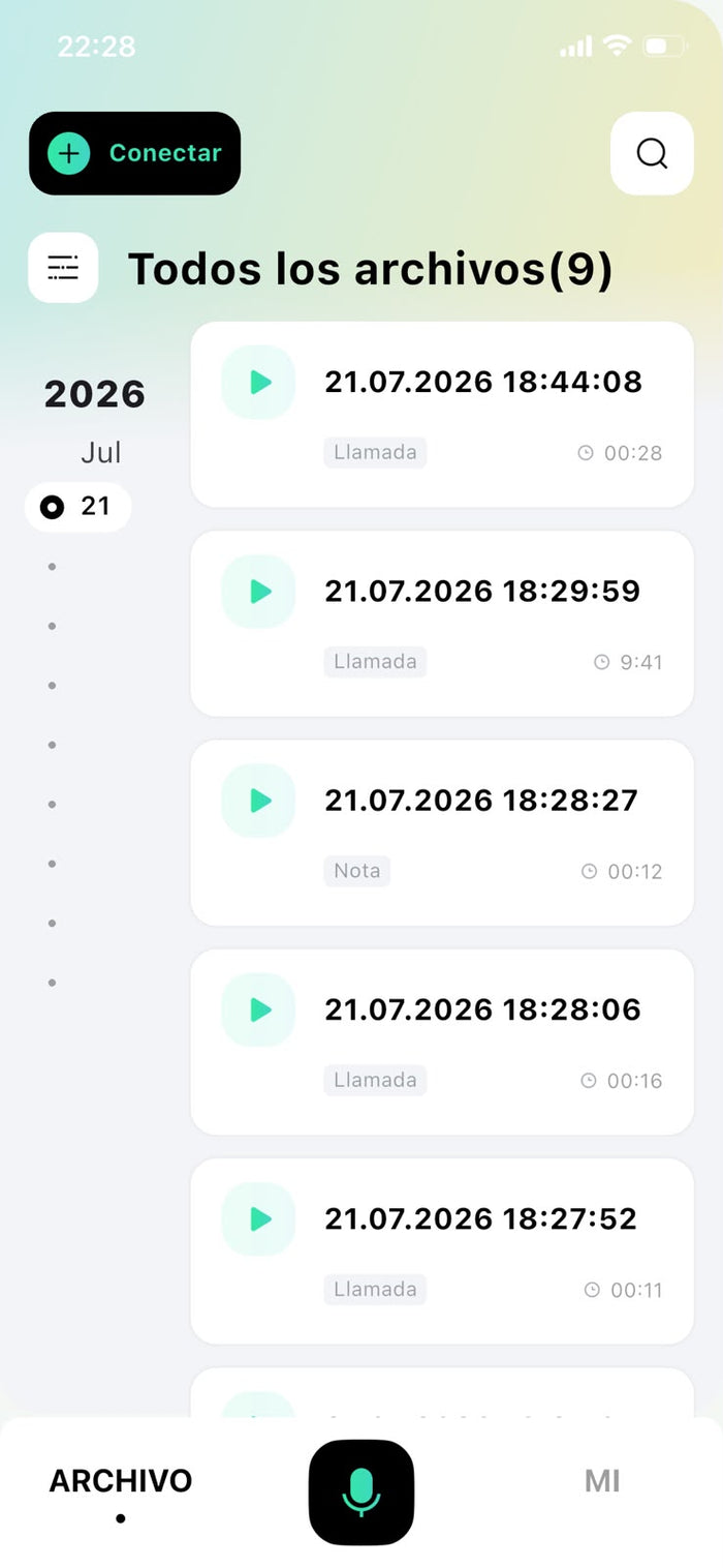 Grabá presionando la tapa